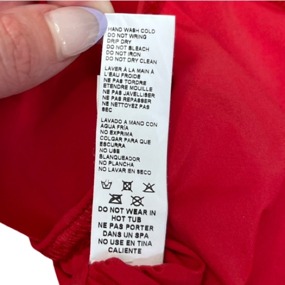 Karla Colletto Red Off Shoulder One Piece Swimsuit – Size 6 | Designer Swimwear - Picture 13 of 15